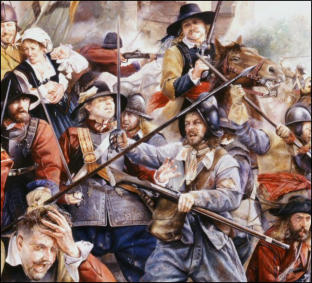 Artist's impression of a battle scene 17th Century