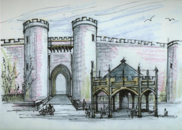 Painting of Castle Entrance by John Stuckey